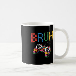 Pixel Block Gamer Controller Bruh Funny Retro Styl Coffee Mug
