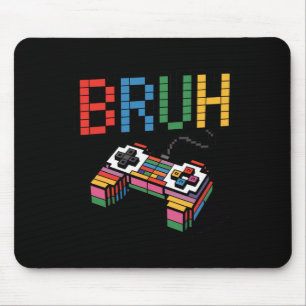 Pixel Block Gamer Controller Bruh Funny Retro Styl Mouse Pad