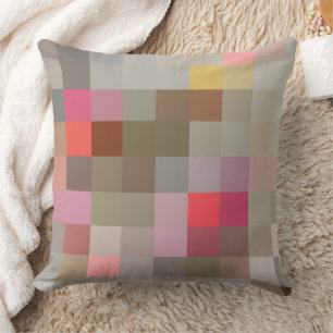 Pixel blocks in gray compliments pattern cushion