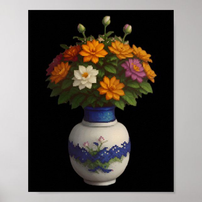 Pixel Blooms 2 Sticker  Poster (Front)