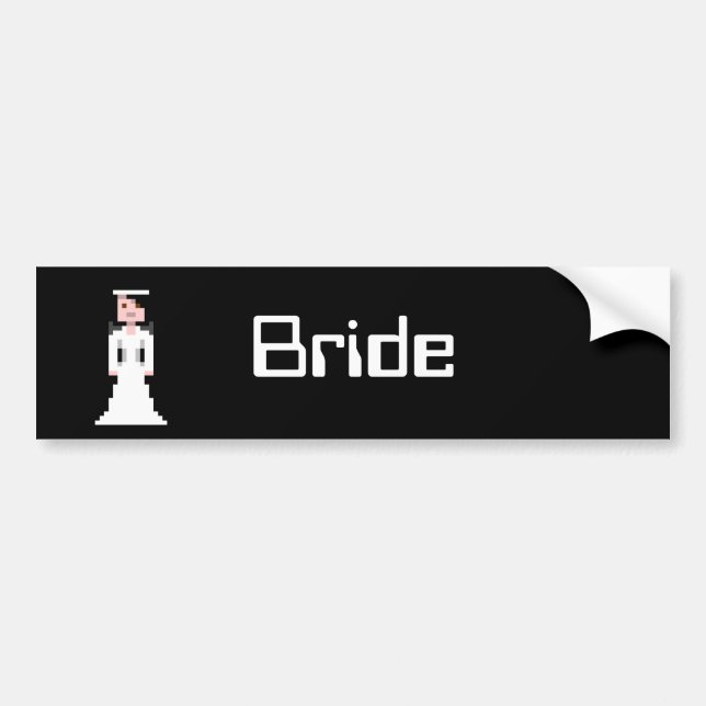 Pixel Bride - Black Hair Bumper Sticker (Front)