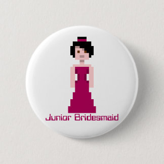 Pixel Bridesmaid - Maroon - black hair - Ivy Custo 6 Cm Round Badge