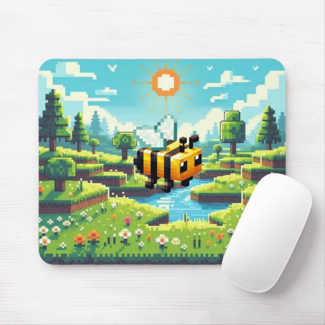 Pixel Buzz: The Sunny Meadow Adventure Mouse Pad (With Mouse)