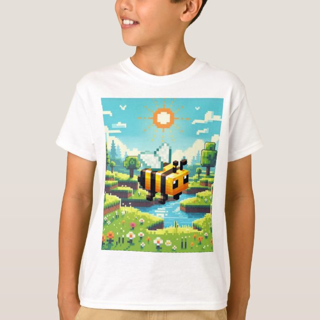 Pixel Buzz: The Sunny Meadow Adventure T-Shirt (Front)