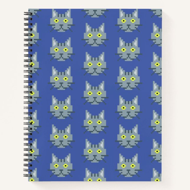 Pixel Cat Pattern Notebook (Front)