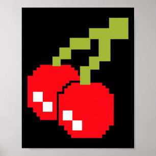 Pixel Cherries 80s Video Game Costume Easy Group H Poster