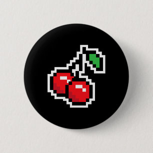 Pixel Cherries 80s Video Game Halloween Costume Ea 6 Cm Round Badge