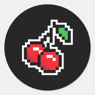 Pixel Cherries 80s Video Game Halloween Costume Ea Classic Round Sticker
