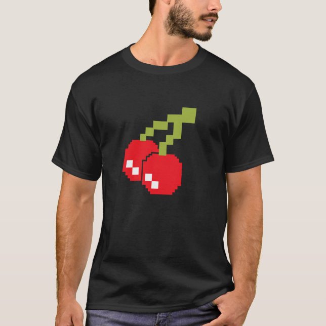 Pixel Cherries 80s Video Game Halloween Costume T-Shirt (Front)