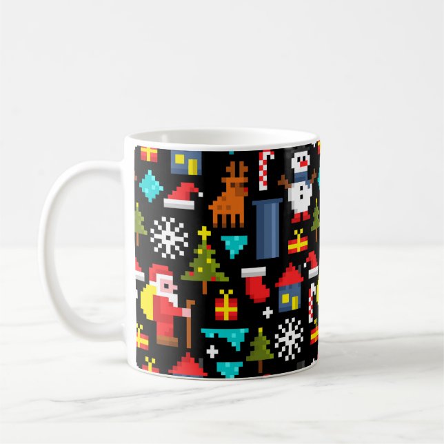 Pixel Christmas Coffee Mug (Left)