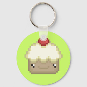 pixel cupcake keychain