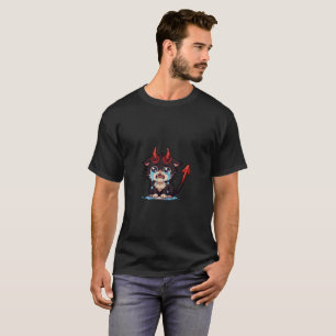 Pixel Demon Cat Cry – Cute Evil 8-Bit Devil Cat T-Shirt