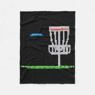 Pixel Disc Golf Frisbee Golfer Frolf Men Boys Kids Fleece Blanket