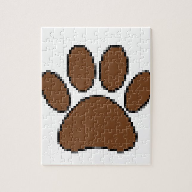 Pixel Dog Paw Print Jigsaw Puzzle (Vertical)