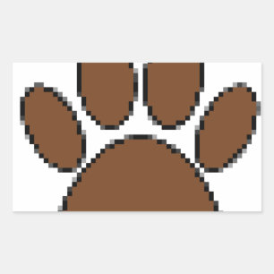 Pixel Dog Paw Print Rectangular Sticker