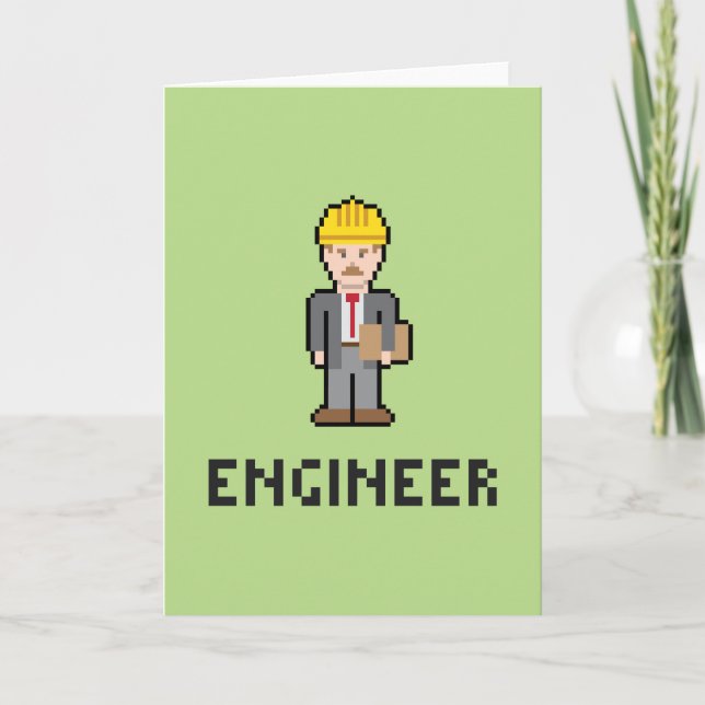 Pixel Engineer Greeting Card (Front)