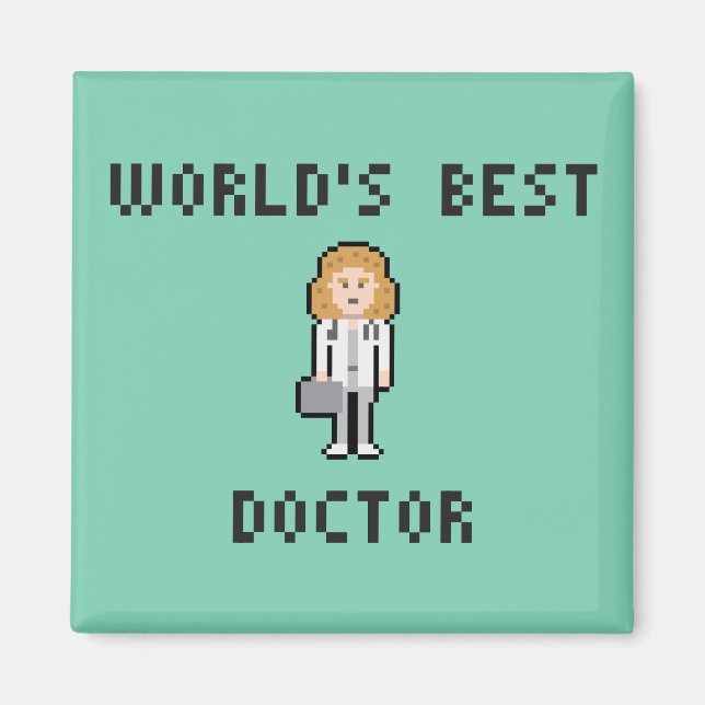 Pixel Female Doctor Magnet (Front)