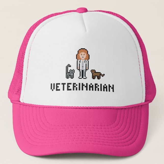 Pixel Female Veterinarian Hat (Front)