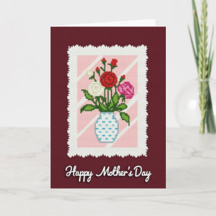 Pixel Floral Bouquet Card