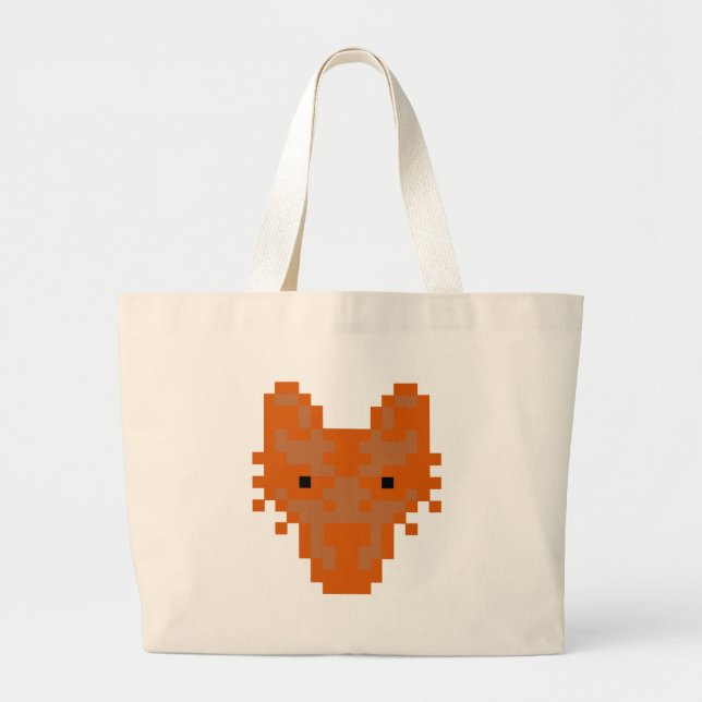 Pixel Fox Large Tote Bag (Front)