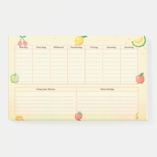 pixel fruit weekly planner post-it notes