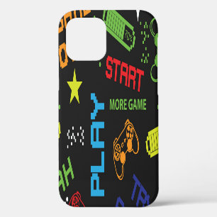 Pixel Game Style: Abstract Seamless. iPhone 12 Case
