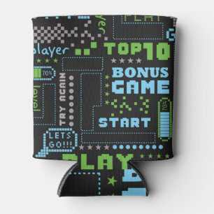 Pixel game style: abstract seamless pattern can cooler