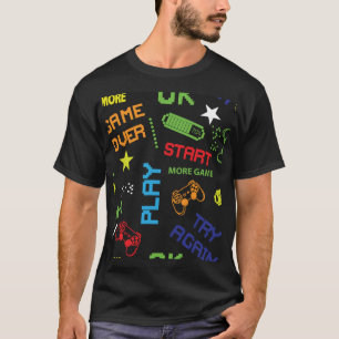 Pixel Game Style: Abstract Seamless. T-Shirt