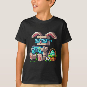 Pixel Gamer Bunny Easter For Kids Teens Adults  T-Shirt