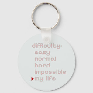 Pixel Gamer Humour Silhouette Keychain