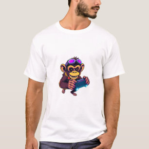 Pixel Gamer Monkey Fun T-Shirt