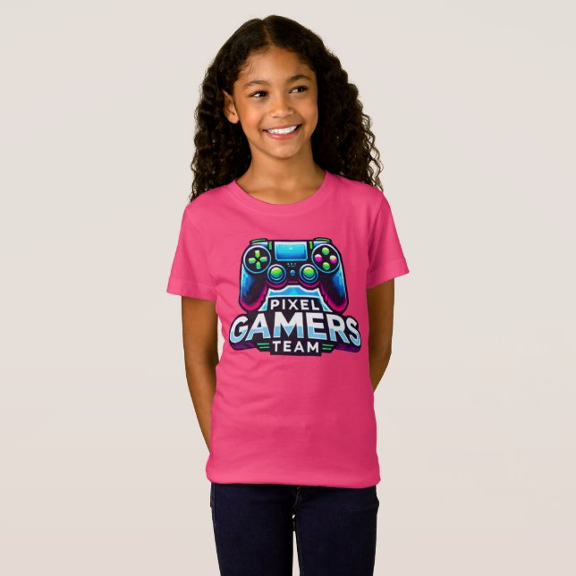 Pixel Gamers Team – Neon Princess Gaming T-Shirt (Front Full)