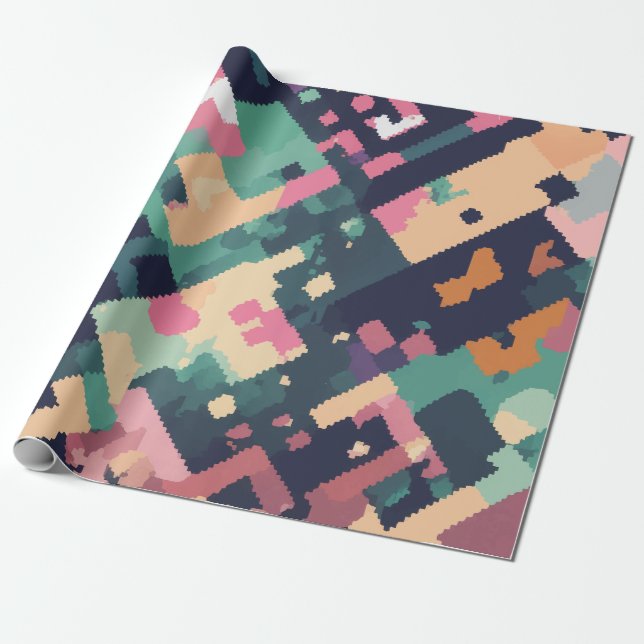 Pixel geometric wrapping paper (Unrolled)