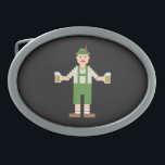 Pixel German with Beer Belt Buckle<br><div class="desc">Pixel art image depicting a german with two beer mugs.</div>