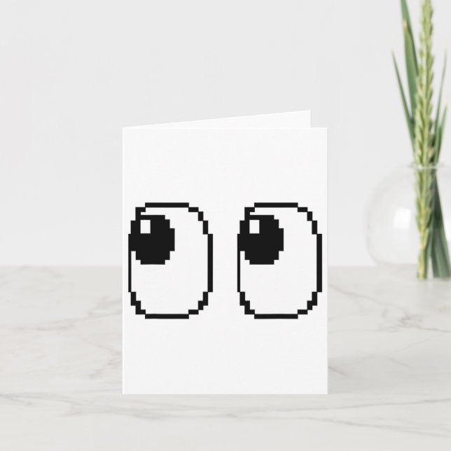 Pixel Ghost Eyes Halloween Game Group Costume  Card (Front)
