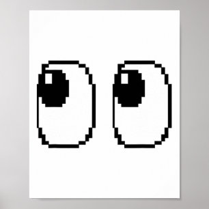 Pixel Ghost Eyes Halloween Game Group Costume  Poster