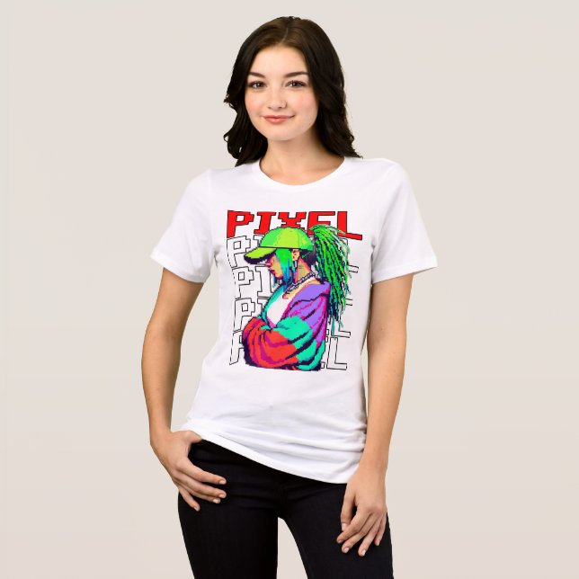Pixel girl tuff Tri-Blend shirt (Front Full)