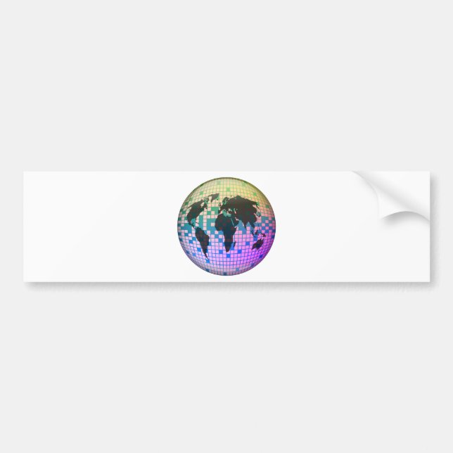 Pixel Globe Bumper Sticker (Front)