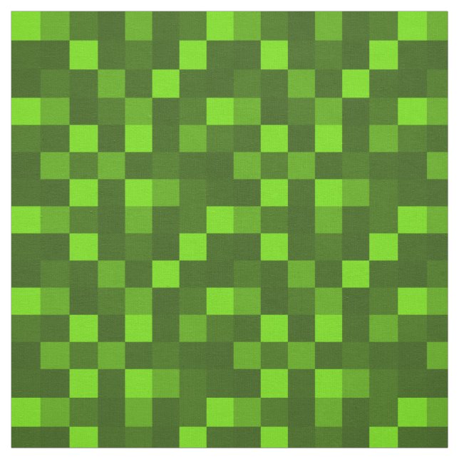 Pixel green light green cube squares caromaster fabric (Swatch)