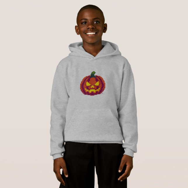 Pixel Halloween Pumpkin – Retro 8-Bit Spooky Desig (Front Full)