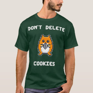 Pixel Hamster Dont Delete Cookies Nerd T-Shirt