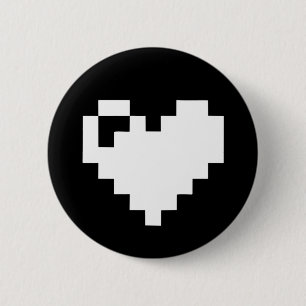 Pixel Heart 6 Cm Round Badge