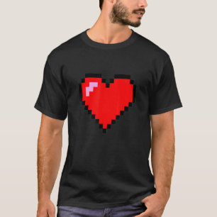 Pixel Heart 8 Bit Graphic Design T-Shirt