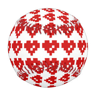 Pixel Heart 8 Bit Love Baseball