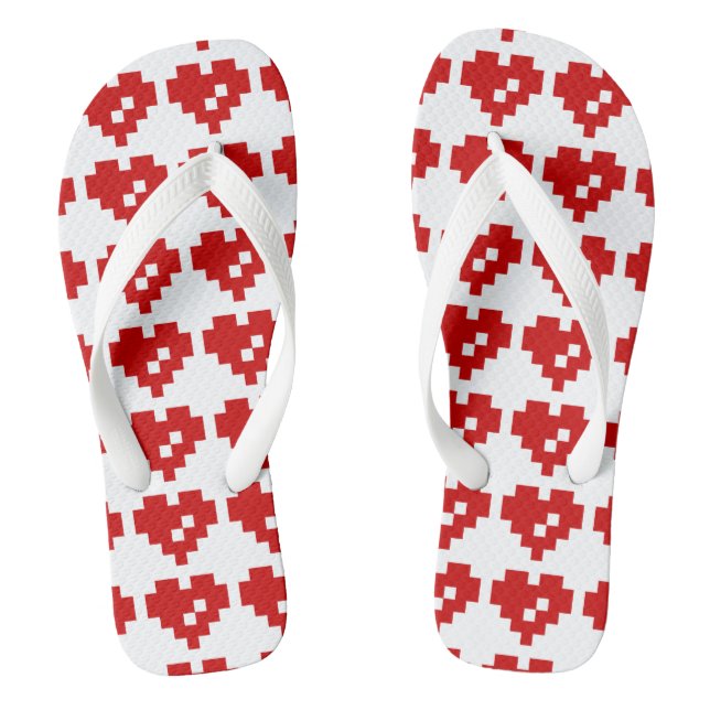 Pixel Heart 8 Bit Love Jandals (Footbed)