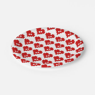 Pixel Heart 8 Bit Love Paper Plate