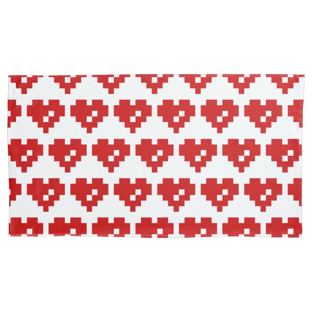 Pixel Heart 8 Bit Love Pillowcase (Front-Left)