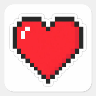 Pixel Heart 8 Bit Retro Gamer Sticker