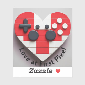 Pixel Heart Gamer Sticker – Cute Retro Video Game 