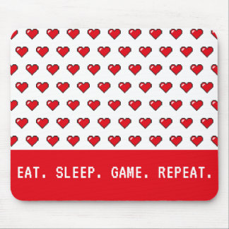 Pixel Heart Pattern Mouse Pad